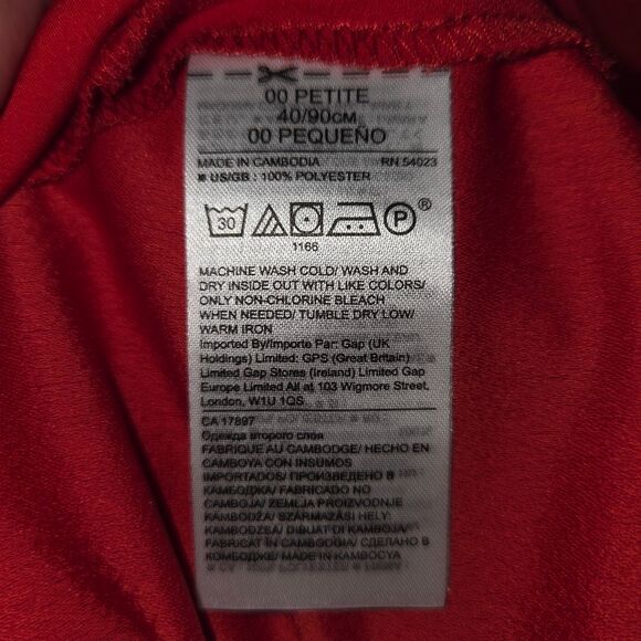 Banana Republic Red Flutter Sleeve Shift Dress Size Petite 00 - Picture 8 of 8